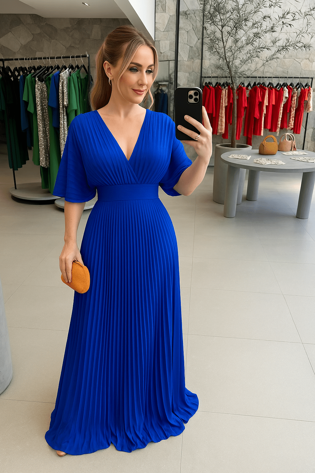 WW | Fließendes Sommerkleid mit Bauchverdecker Effekt