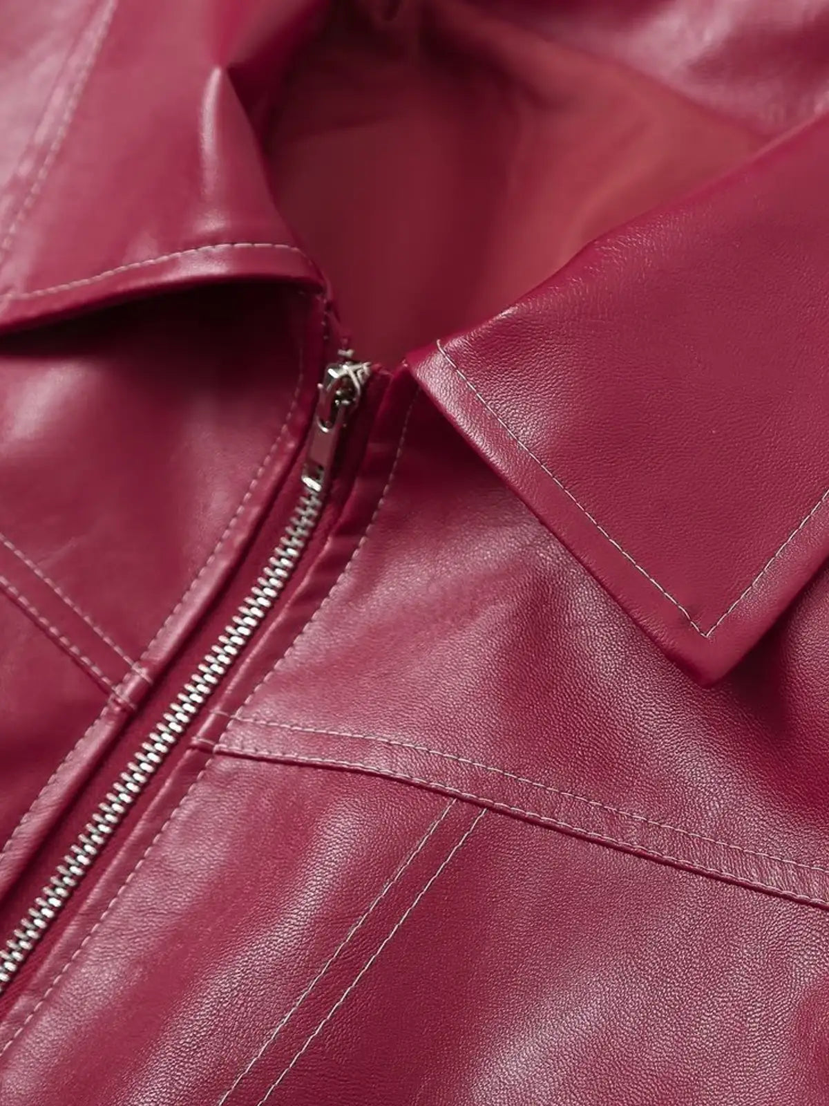 WW | Übergröße Faux-Leder Bomber