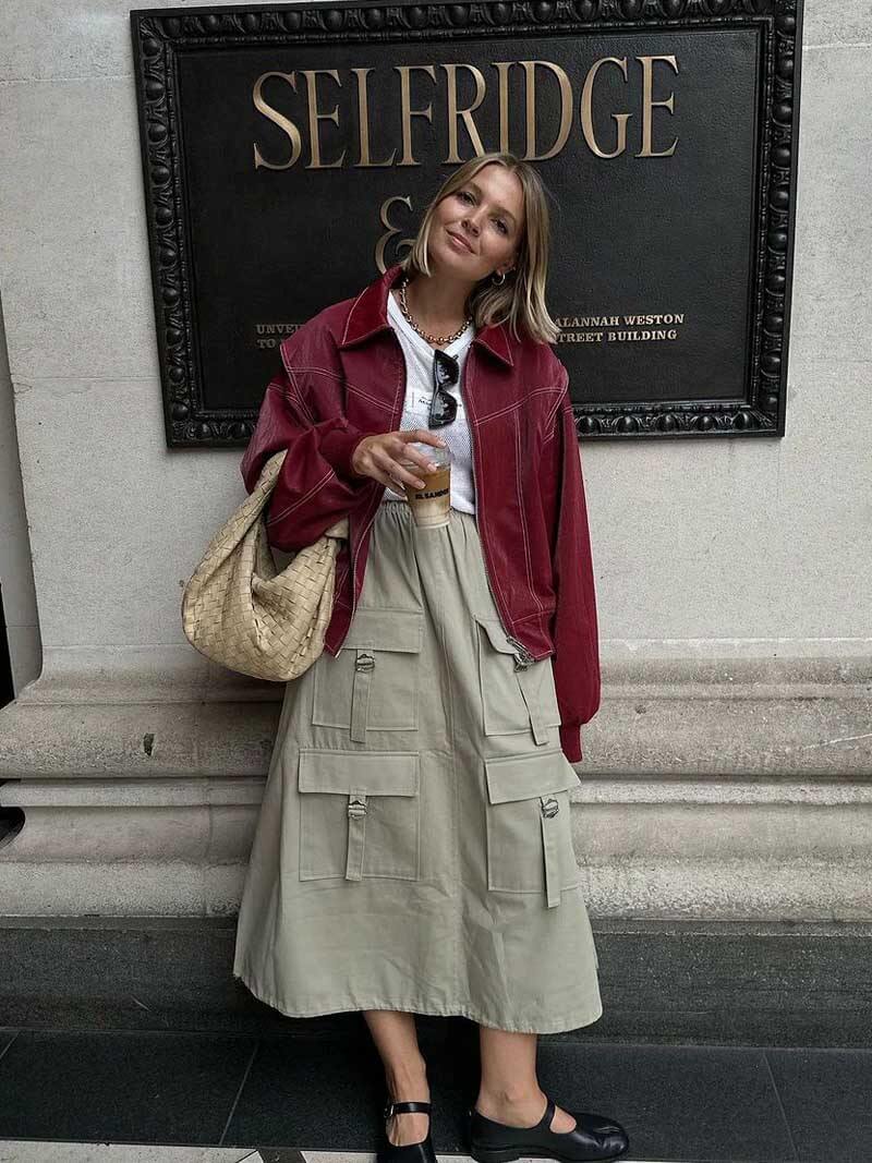 WW | Übergröße Faux-Leder Bomber