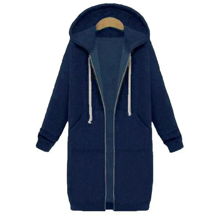 WW | a long women's sweatshirt with a zipper