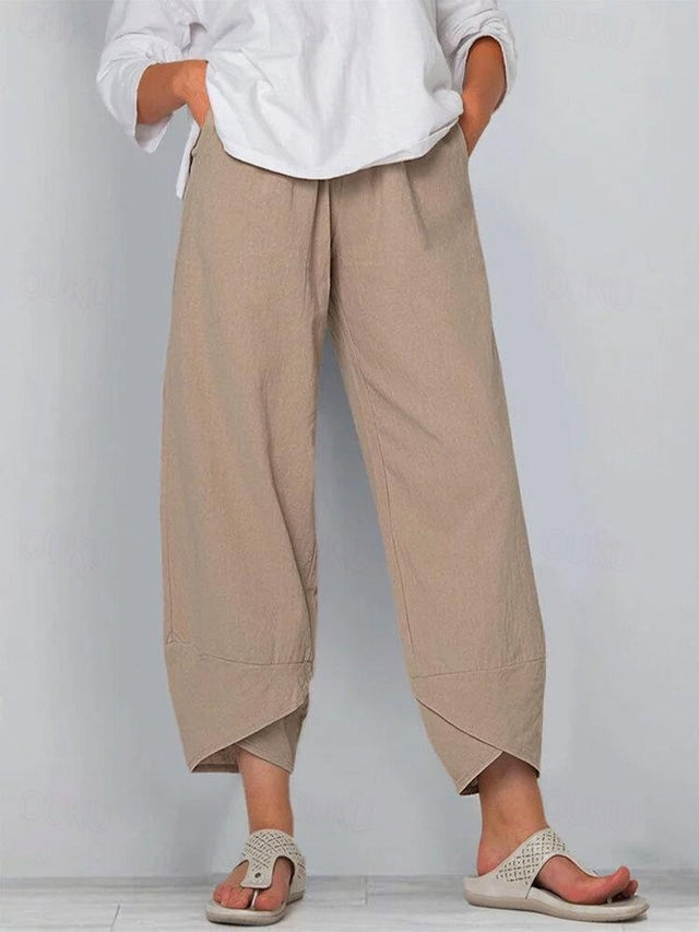 WW | Bequeme Weite Leinenhose für Damen