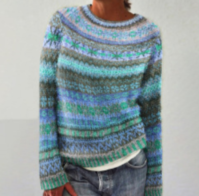 WW | Retro Knitted Sweater with Stylish Pattern