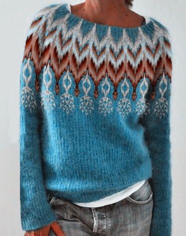 WW | Stylischer und Bequemer Pullover mit Geometrischem Muster