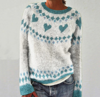 WW | Retro Knitted Sweater with Stylish Pattern