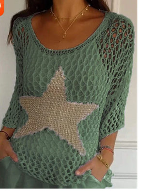 WW | Stylish Knitted Star-Pattern Top