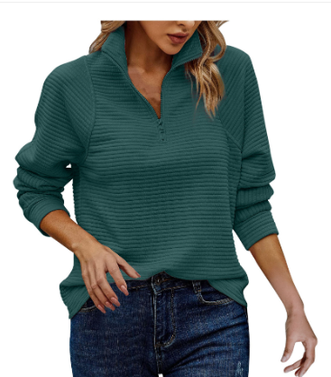 WW | Elegant Pullover with Zipper and V-Neck