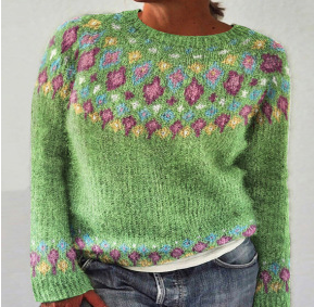 WW | Retro Knitted Sweater with Stylish Pattern