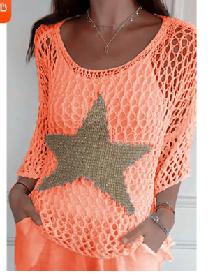 WW | Stylish Knitted Star-Pattern Top
