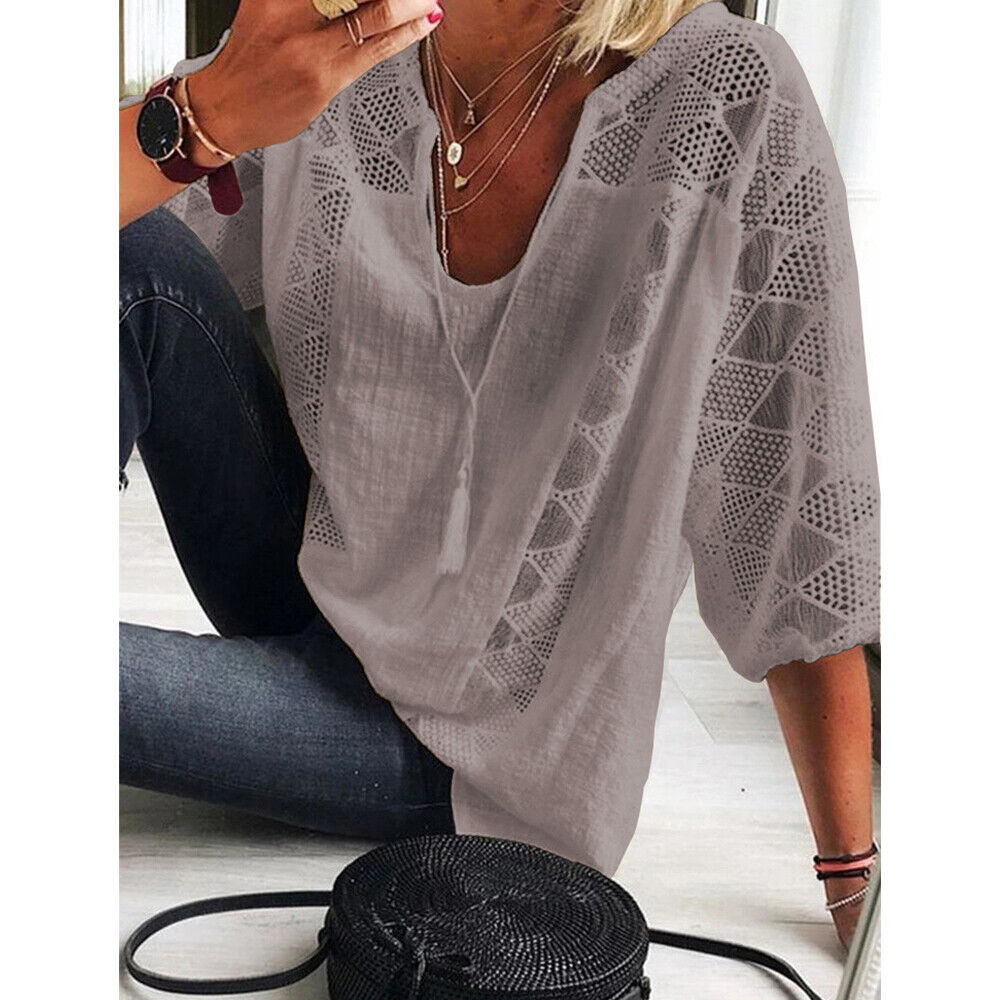WW | Plus Size Tunic Shirt with 3/4 Sleeves for Women