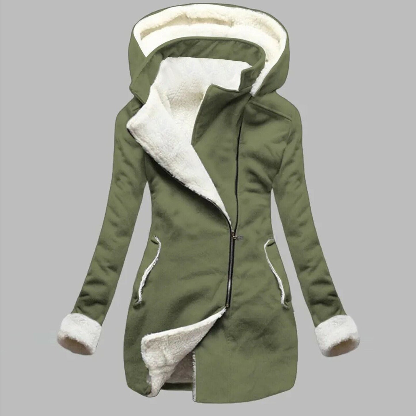WW | Damen-Hoodie mit Kapuze und Reißverschlusstasche