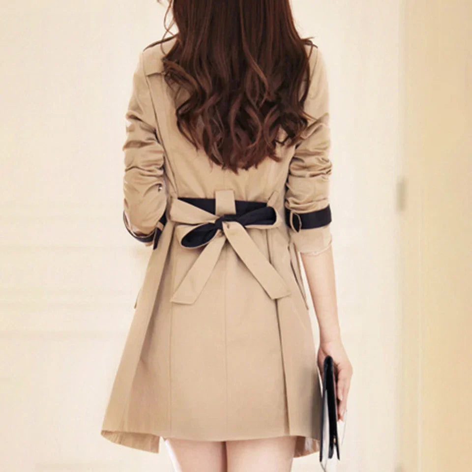 WW | Long women's coat with lapel collar