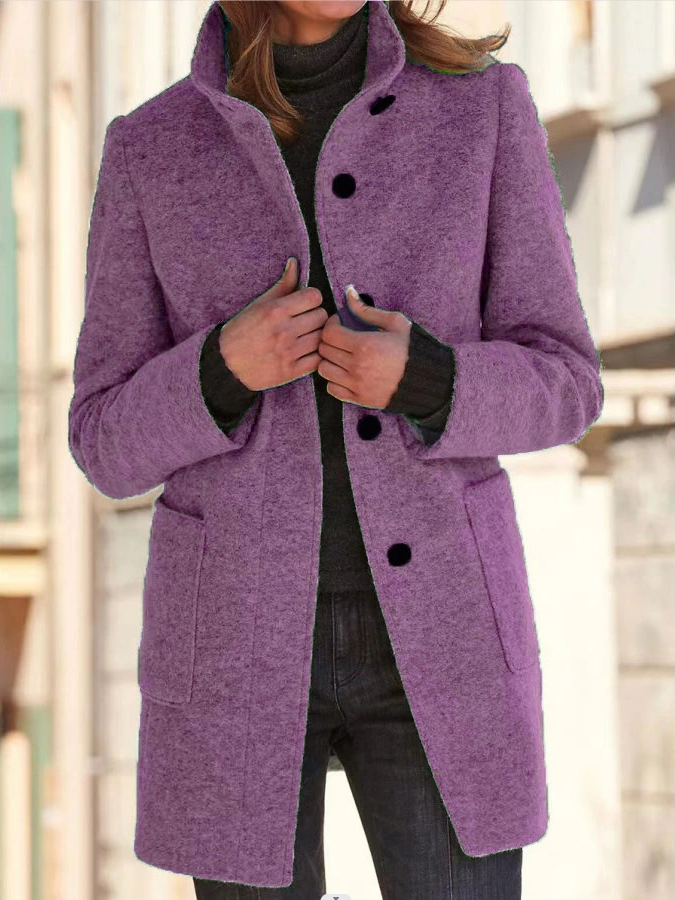 WW | Women's Coat Vintage Plain Button