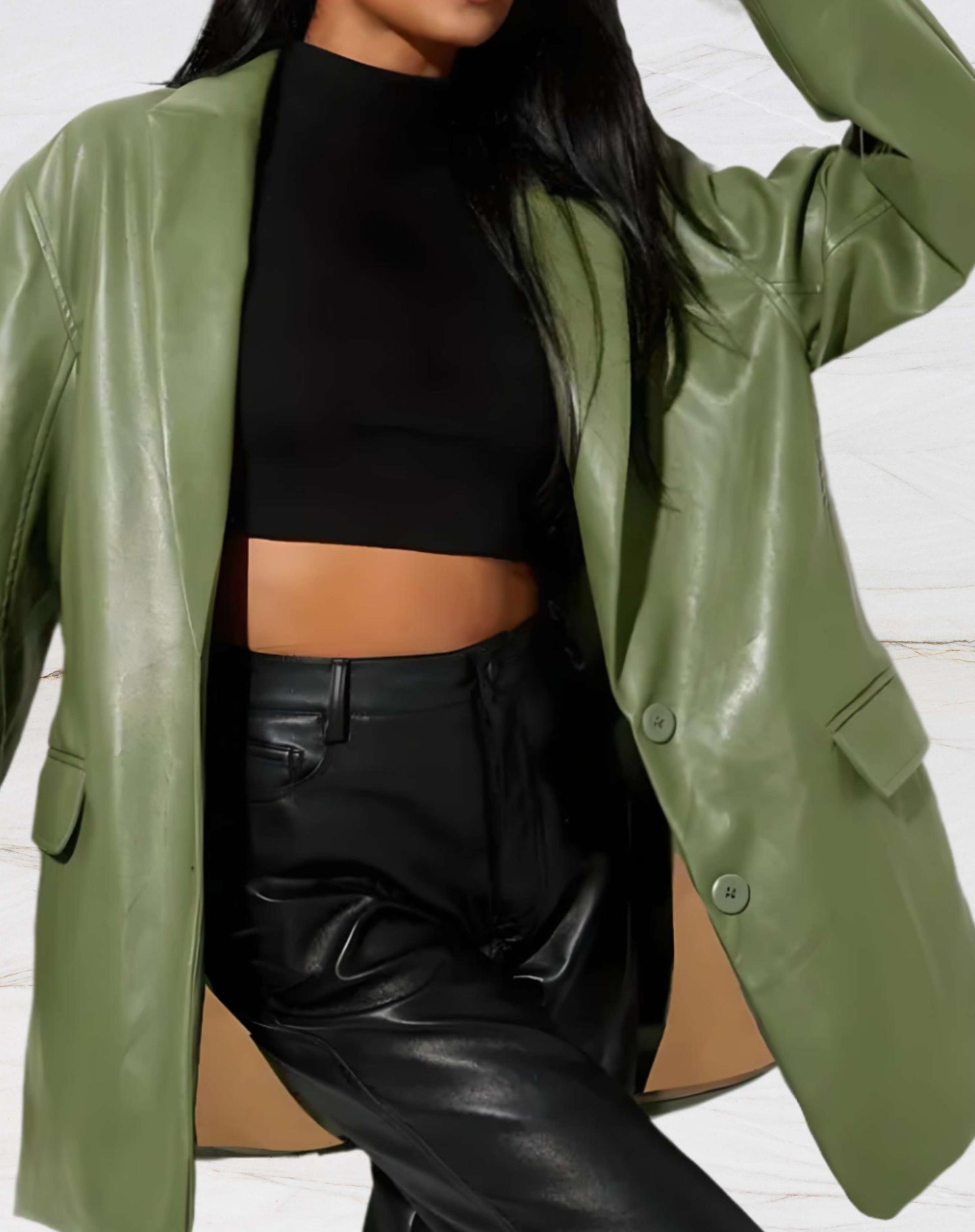 WW | Women's Leather Jacket with Lapel Collar