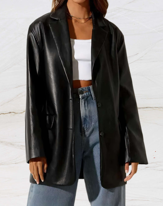 WW | Lederjacke für Damen mit Reverskragen