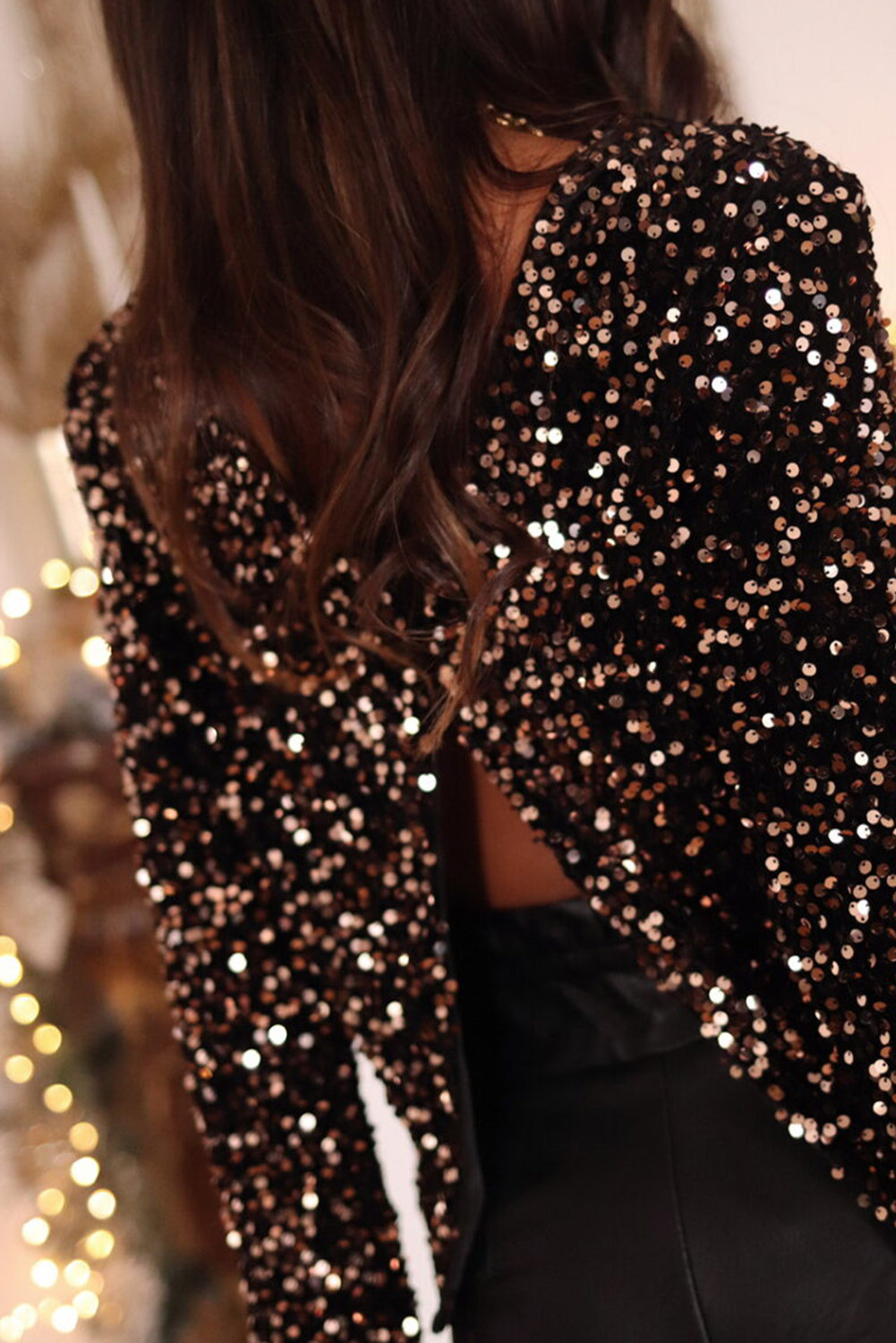 WW | Women's Long-Sleeved Sparkling Sequin Top