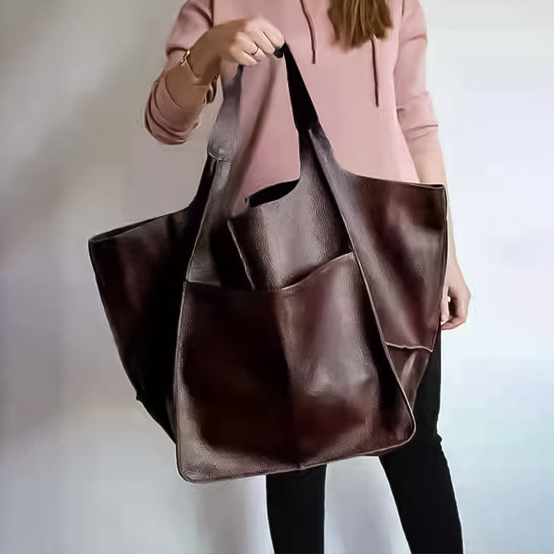 WW | Oversized Leather Shoulder Bag for Women