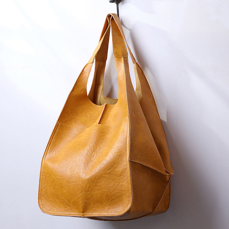 WW | Oversized Leather Shoulder Bag for Women