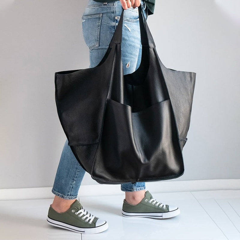 WW | Oversized Leather Shoulder Bag for Women