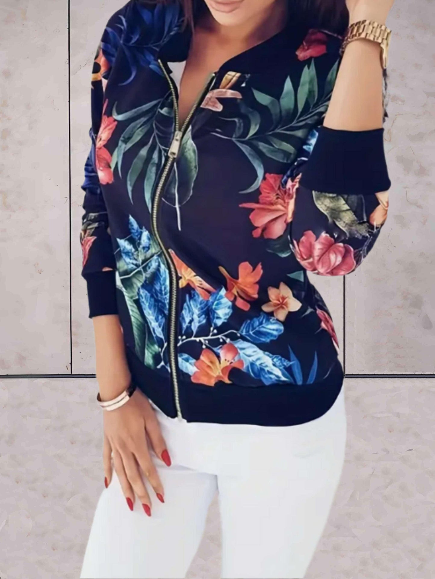 WW | Women's Floral Print Zip Jacket