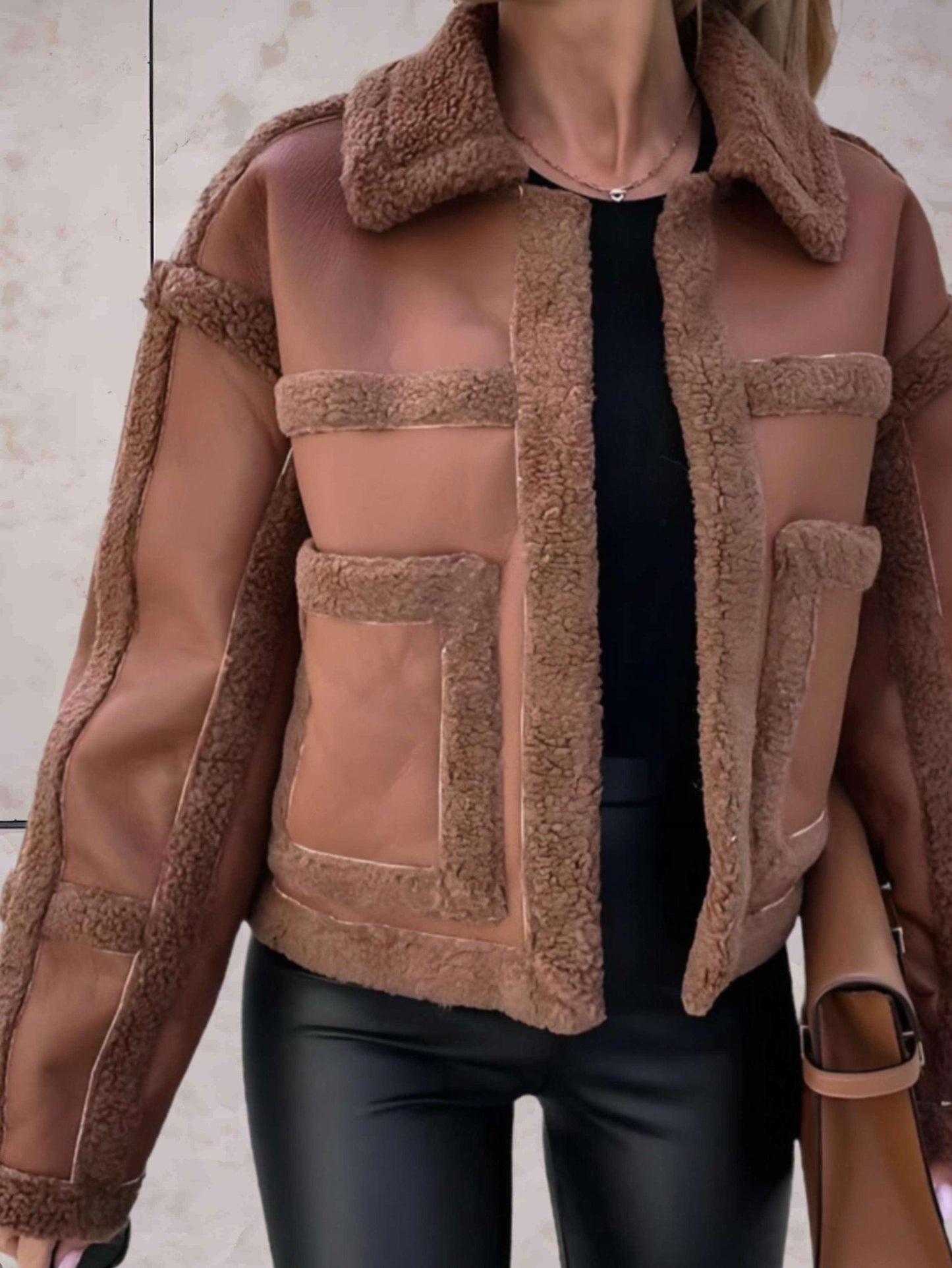 WW | Shearling Jacket - Luxe PU Blend - Spandex Comfort - Casual Chic