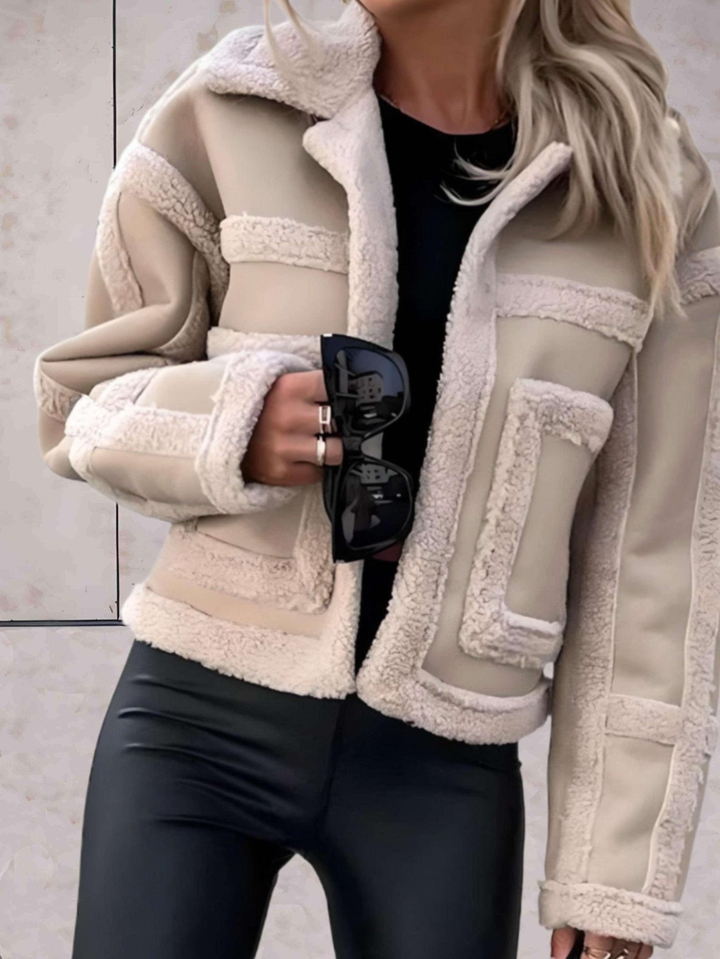 WW | Shearling Jacket - Luxe PU Blend - Spandex Comfort - Casual Chic
