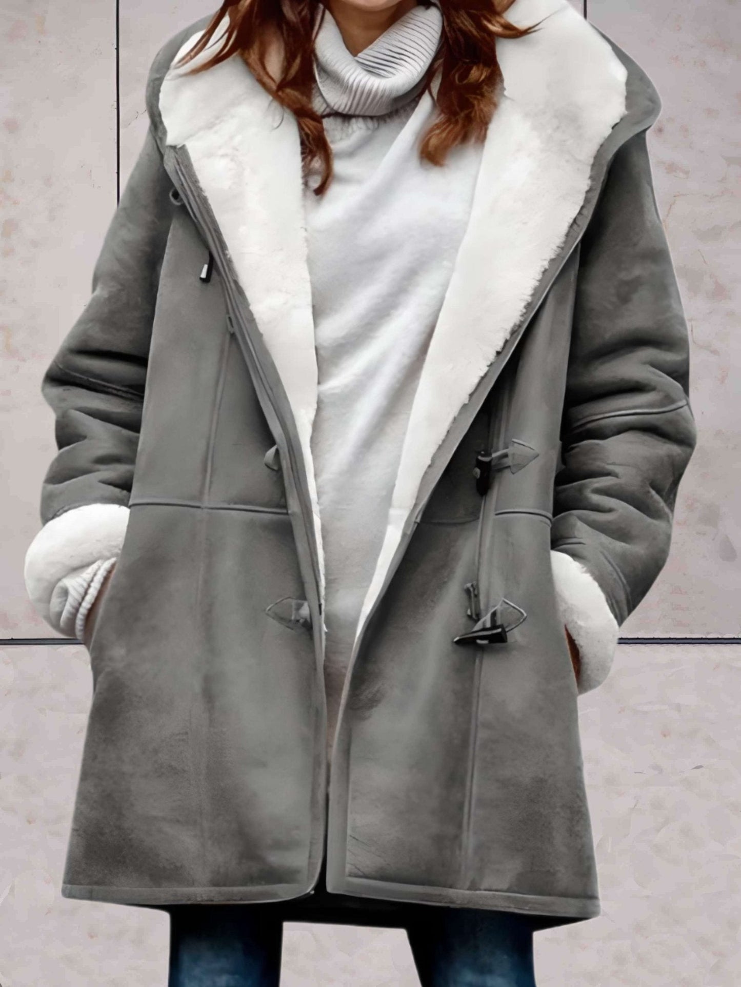 WW | Shearling Kapuzenmantel - Gemütlich & Stylisch - Warm gefüttertes Design - Winter Komfort