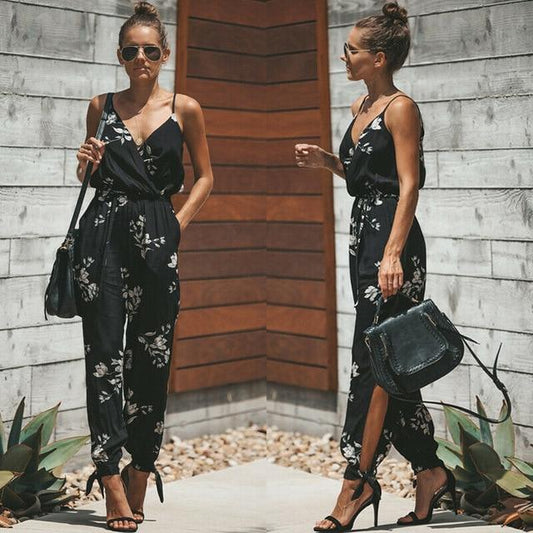 WW | Sleeveless V-Neck Floral Dress Spaghetti Strap Loose