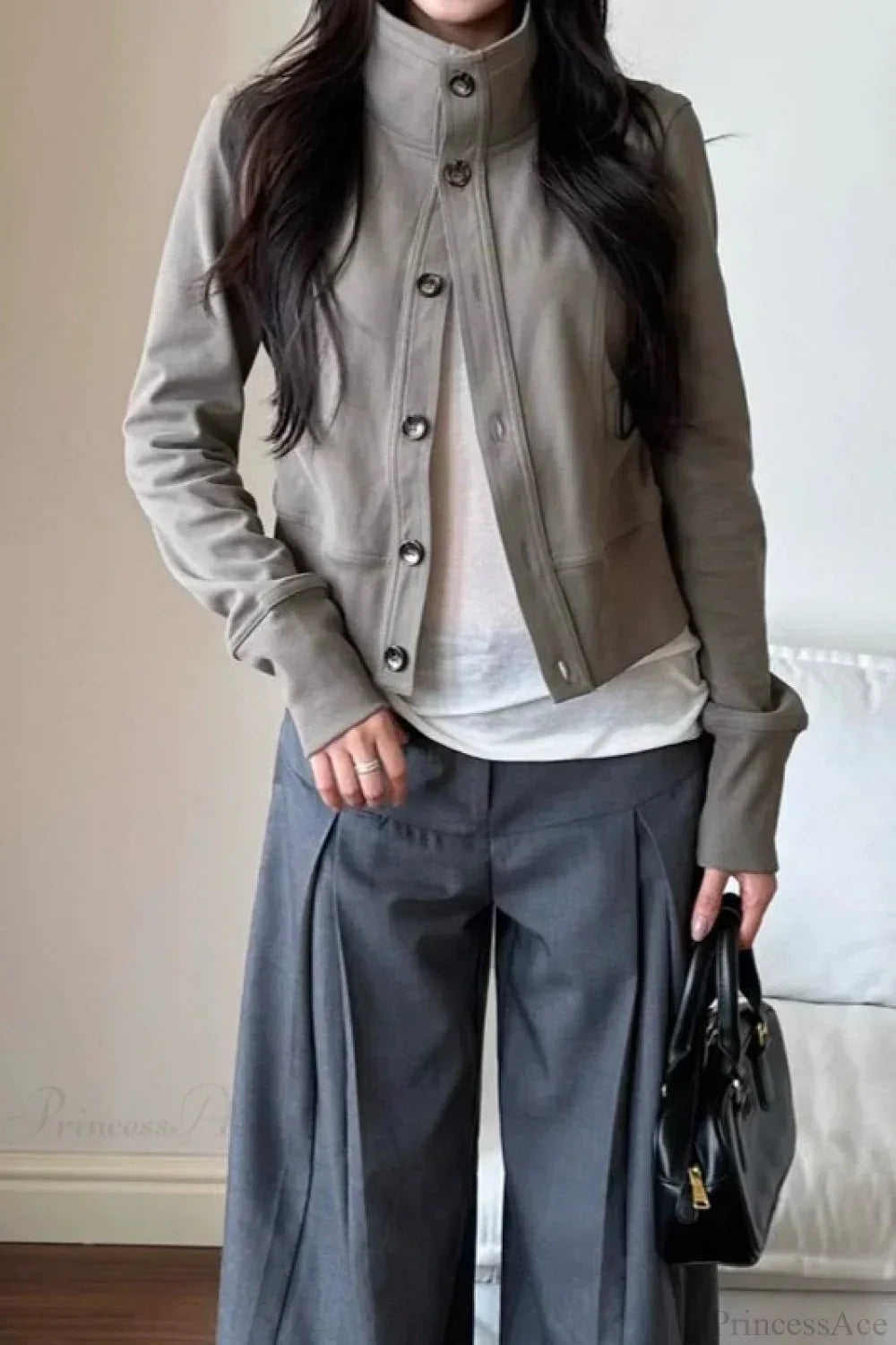 WW | Cropped Turtleneck Casual Jacket