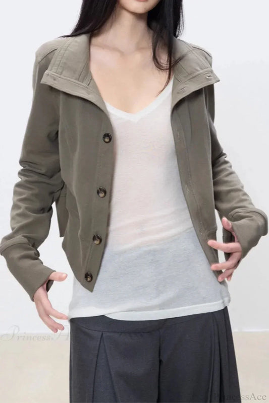 WW | Cropped Turtleneck Casual Jacket