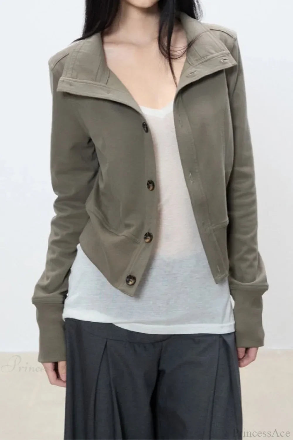 WW | Cropped Turtleneck Casual Jacket