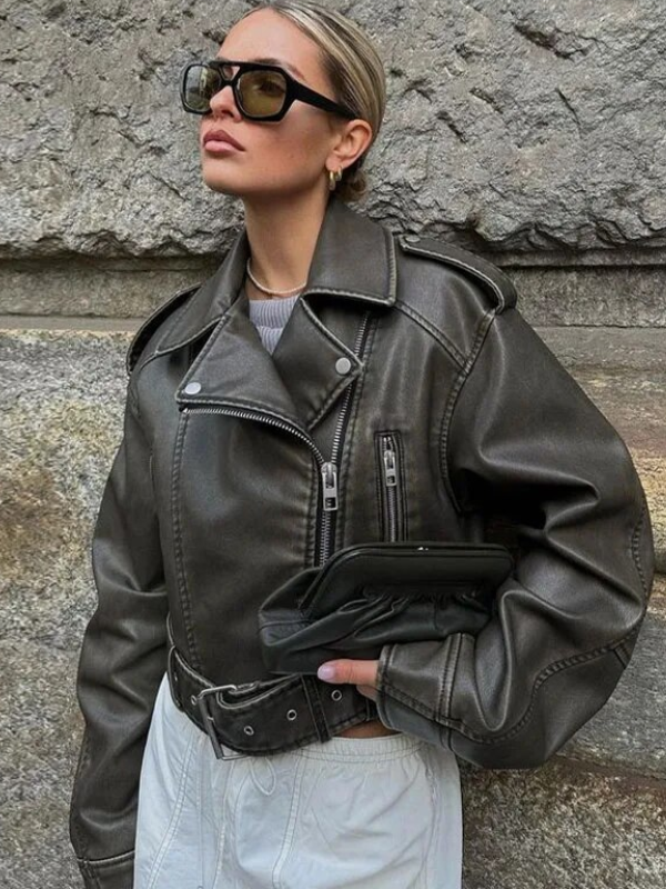 WW | Cropped Biker Jacket Vintage & Stylish