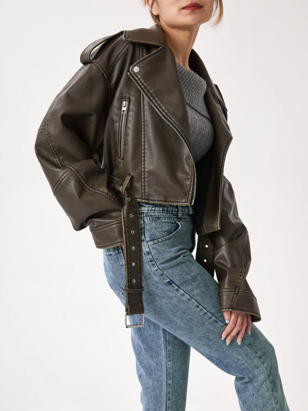 WW | Cropped Biker Jacket Vintage & Stylish