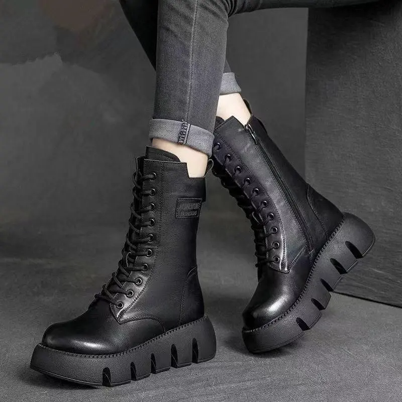Lena | Chunky Sole Side Zip Women's Boots