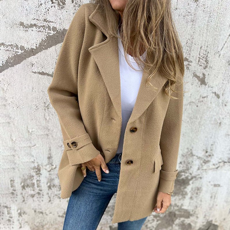 WW | Wolle-Blend Blazer Mantel - Relaxed Fit - Minimalistisch Schick - Herbst & Winter Schicht