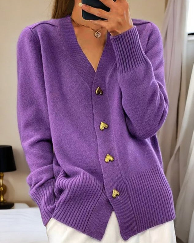 WW | Eleganter Herzknopf Cardigan