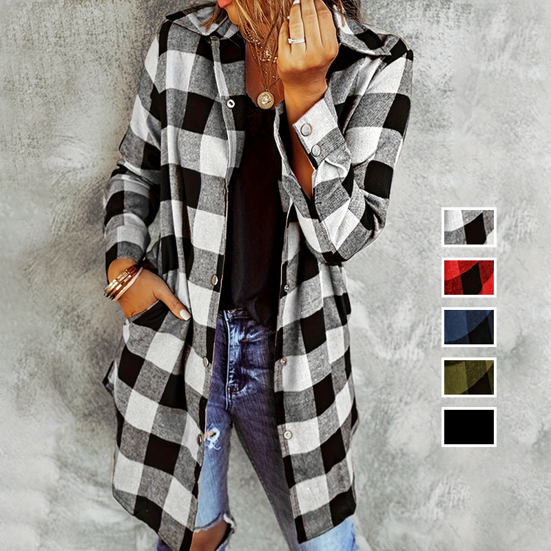 WW | Damen Karierte Jacke - Langarm