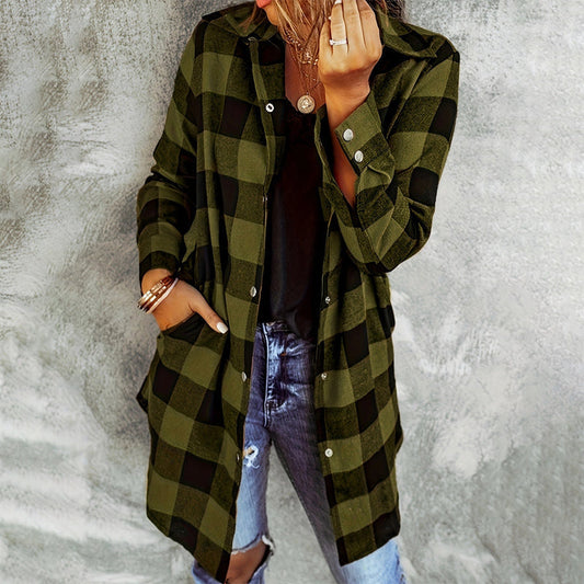 WW | Damen Karierte Jacke - Langarm