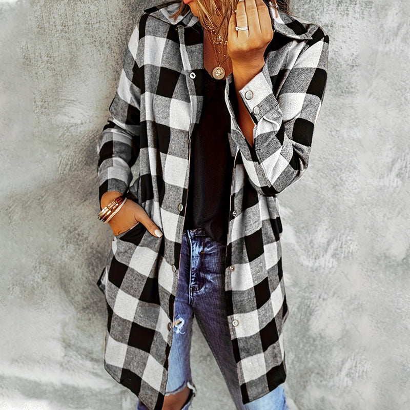 WW | Damen Karierte Jacke - Langarm