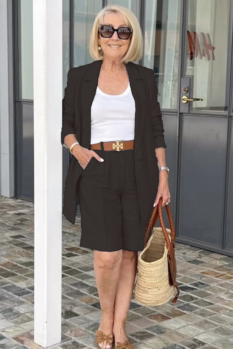 WW | Luftiges Satz Aus Geblümter Jacke & Shorts