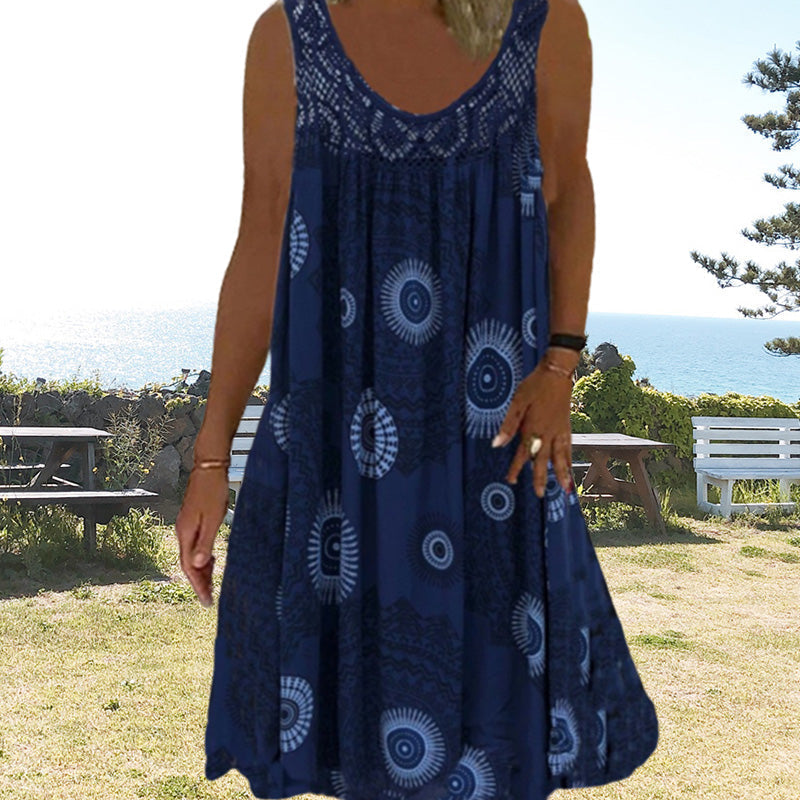 WW | Airy Summer Dress With Print & O-Neck