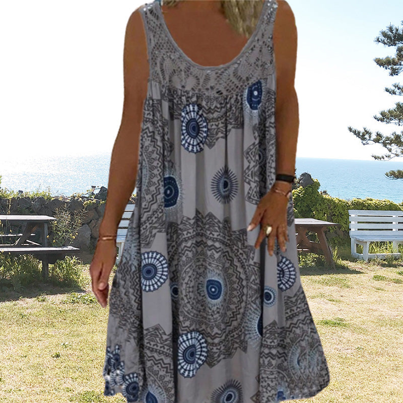 WW | Airy Summer Dress With Print & O-Neck