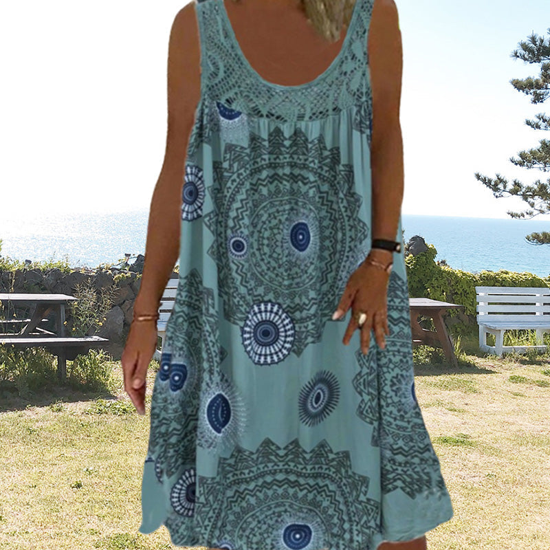 WW | Airy Summer Dress With Print & O-Neck