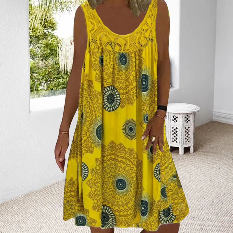 WW | Airy Summer Dress With Print & O-Neck