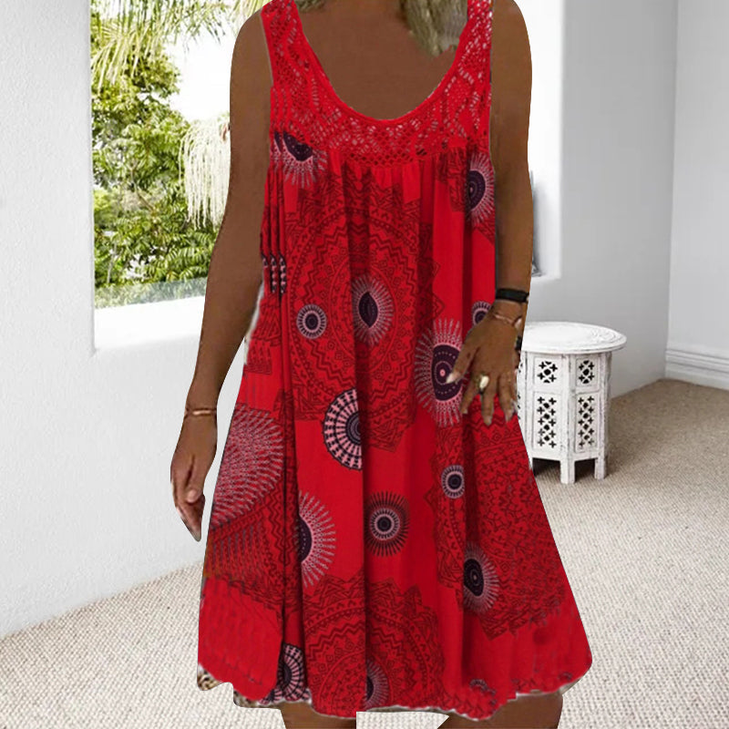 WW | Airy Summer Dress With Print & O-Neck