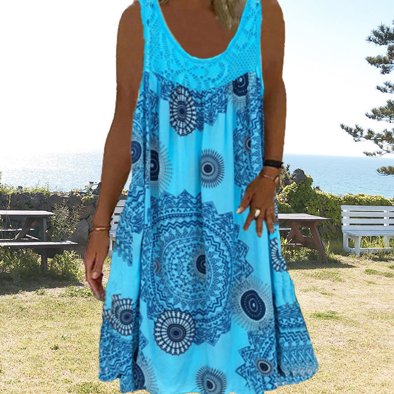 WW | Airy Summer Dress With Print & O-Neck