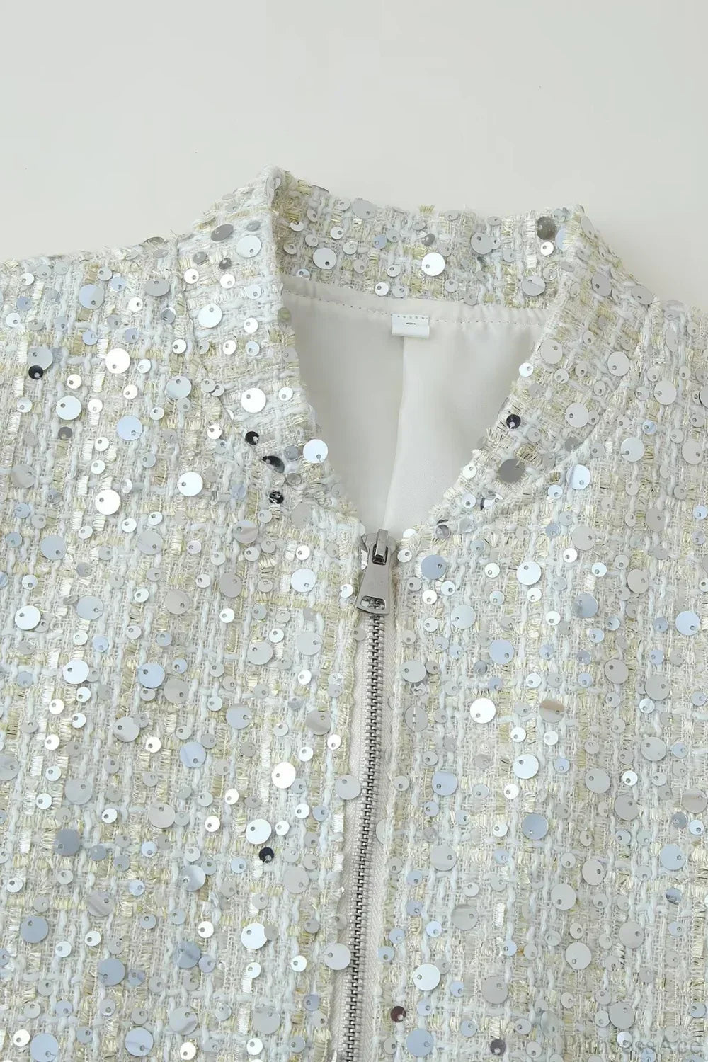 WW | Kragen Pailletten Langarmjacke