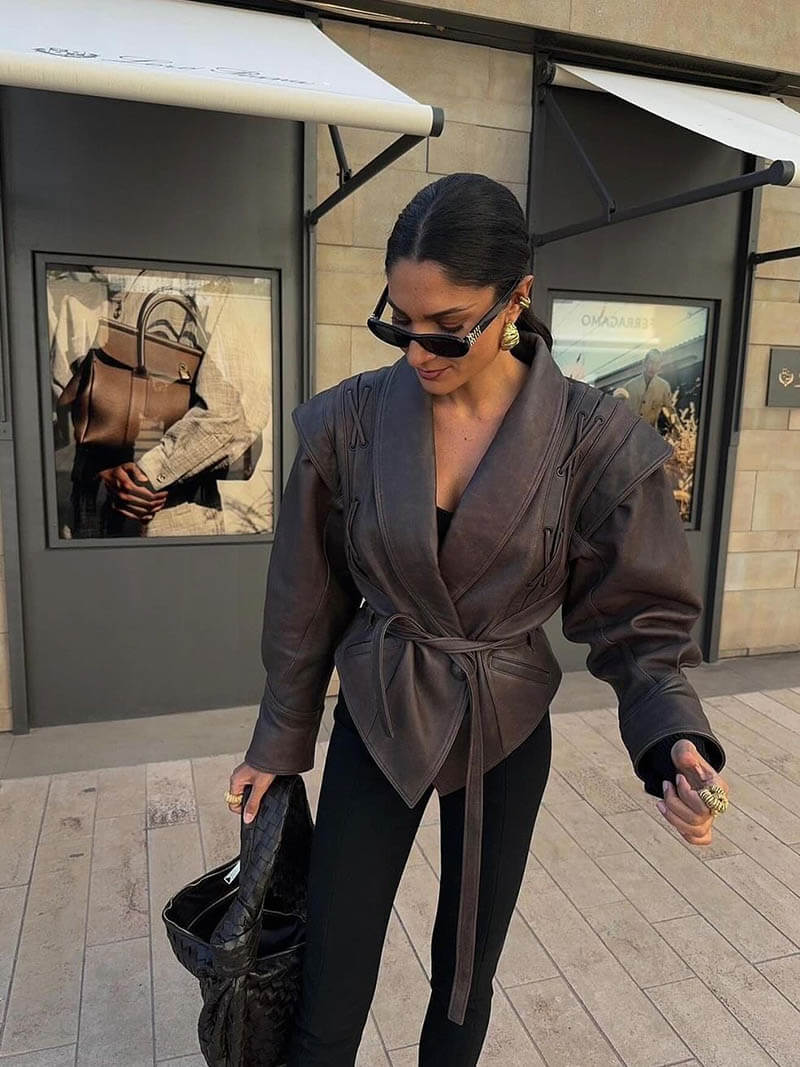 WW | Kunstleder Kimono Jacke