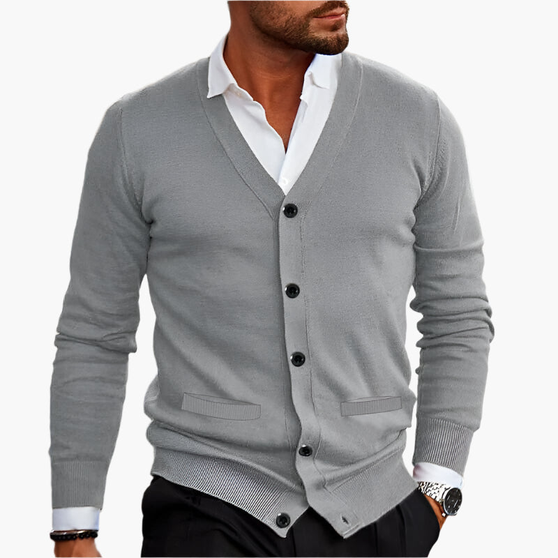 WW | Cardigan Klassisch Elegant - Business & Freizeit Strickjacke mit V-Ausschnitt