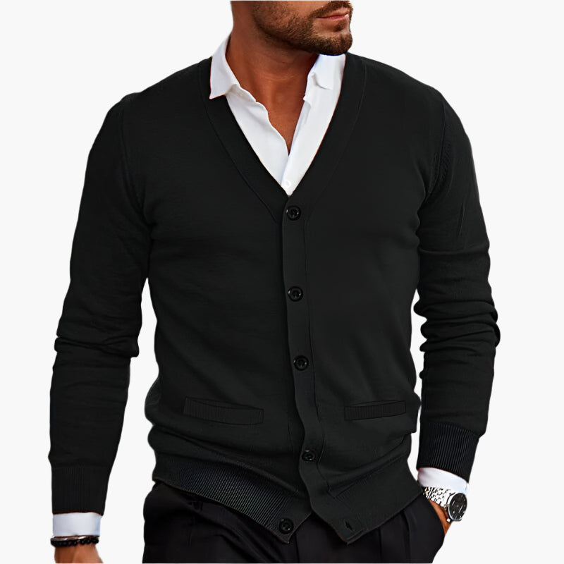 WW | Cardigan Klassisch Elegant - Business & Freizeit Strickjacke mit V-Ausschnitt