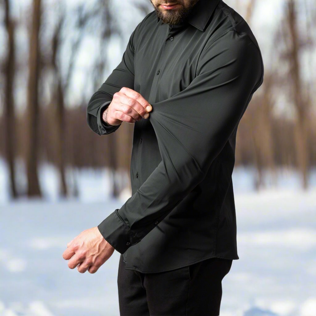 WW | Slim Fit Lange Ärmel Klassischer Kragen Elegante Für Formelle Anlässe